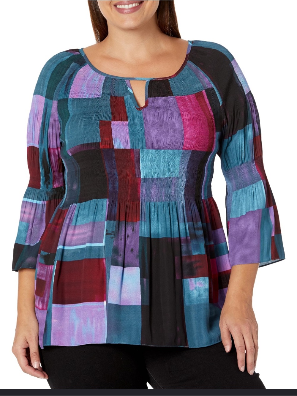 AVENUE Eastbrook Print Blouse Top Tunic purple plus Size 26/28